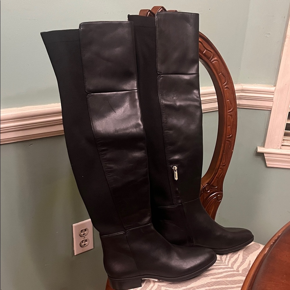 Sam Edelman Black Leather Knee-High Boots